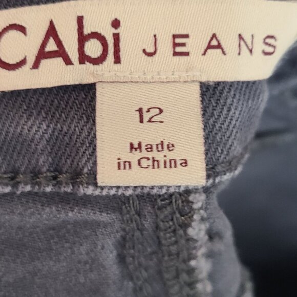 CAbi JEANS #326 BREE SKINNY GRAPHITE GREY DENIM STRETCH 5 POCKET JEANS SIZE 12 - Picture 7 of 9